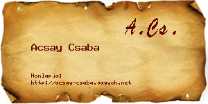 Acsay Csaba névjegykártya