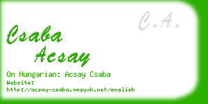 csaba acsay business card